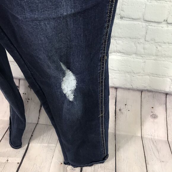 Vigoss Studio V Denim overalls stretchy distress adj.  straps skinny Size  EUC - Picture 4 of 8